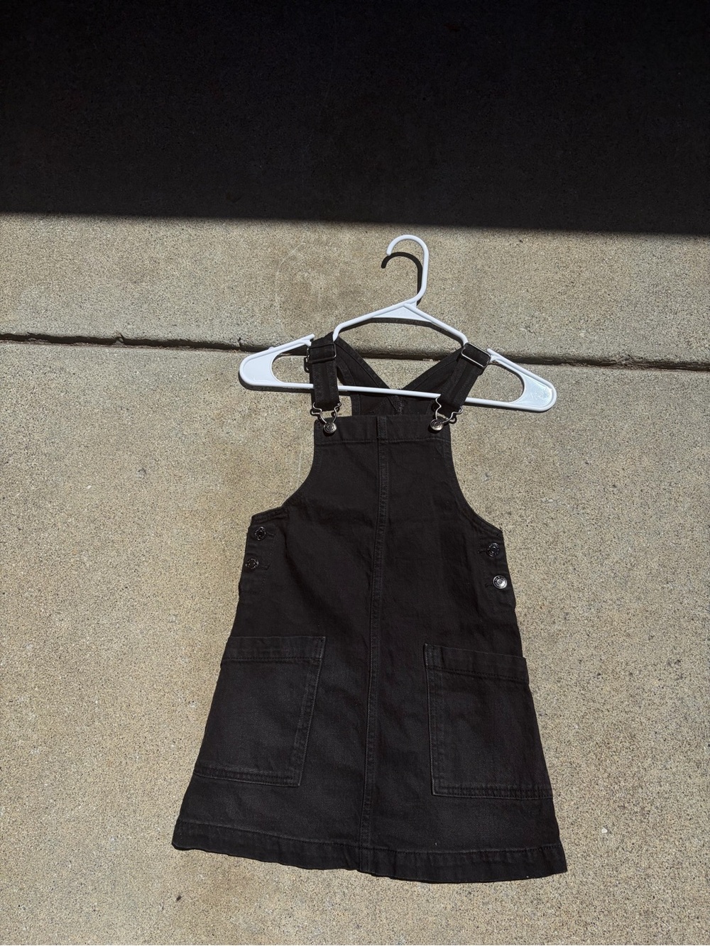 Cat & Jack Black Denim Overall Dress